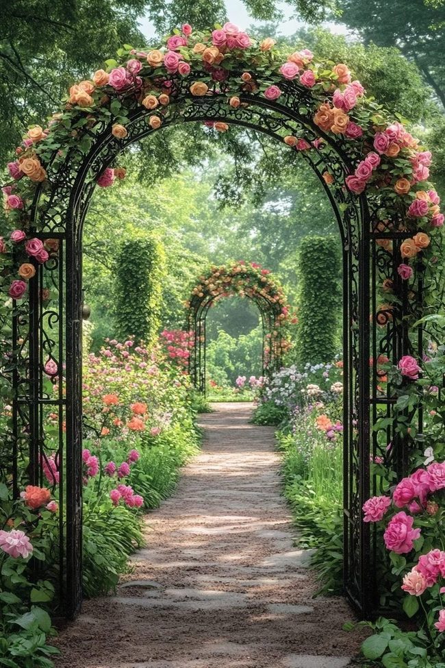Pink Rose Garden Arch