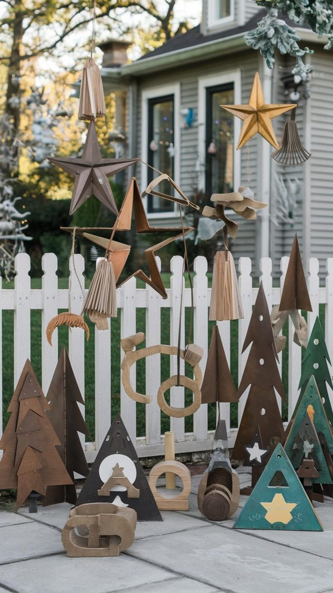Recycled Metal And Wood Outdoor Decor