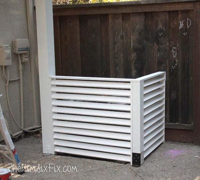 Louvered Fence Hides Ac Units