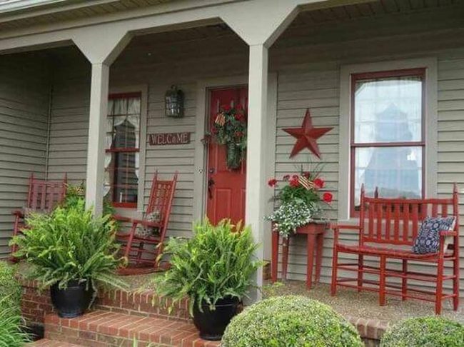 Red Door Porch Gathering Space