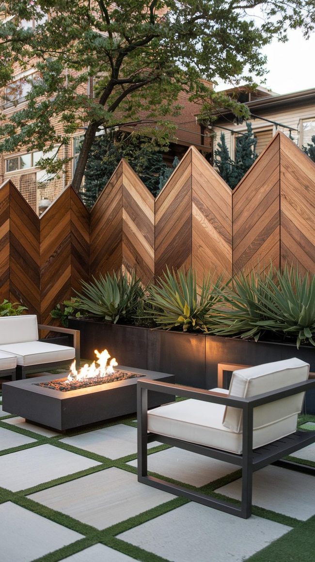 Angled Oak Zigzag Fence