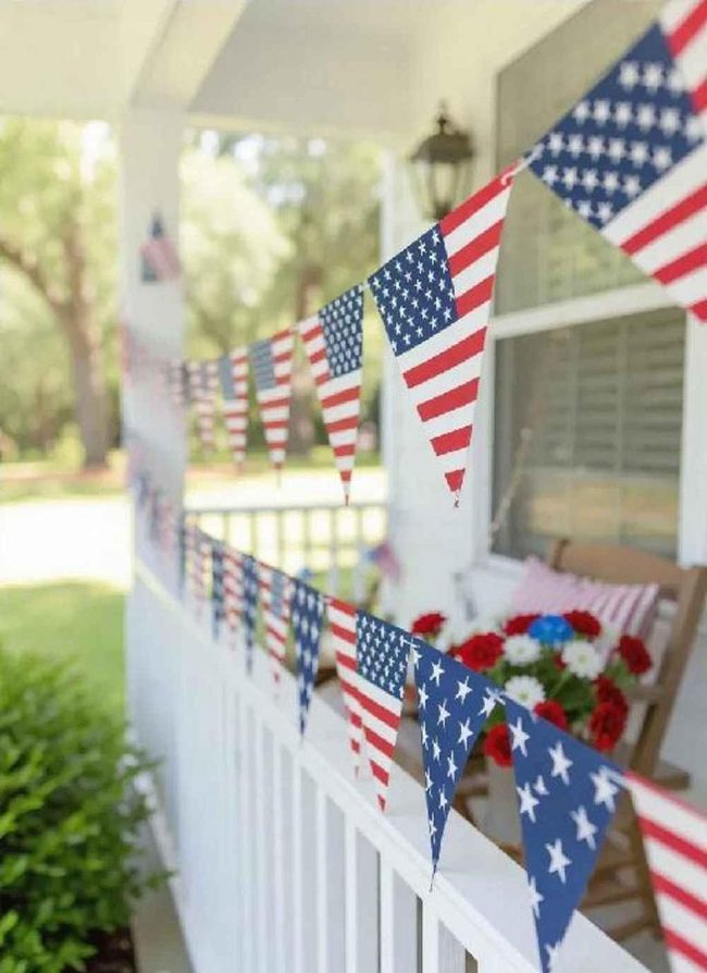 Red White Blue Patriotic Bunting