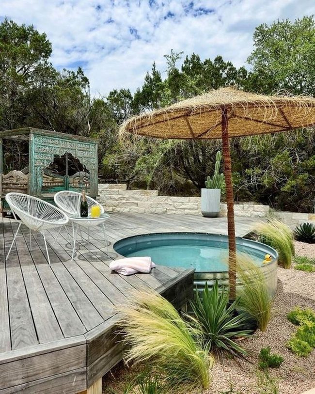 Metal Hot Tub Desert Oasis