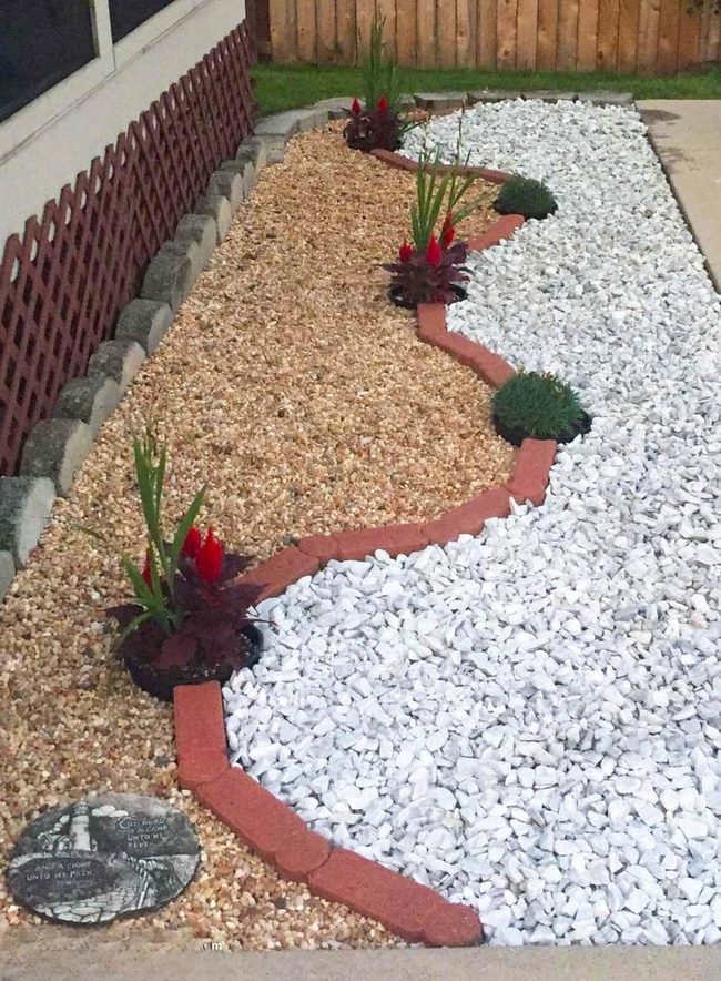Red Plants Guide Gravel Garden