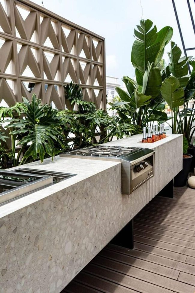Stone Counters, Grill, Living Green