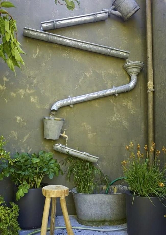 Cascading Water Through Living Walls
