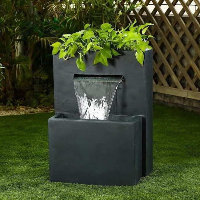 Cascading Water Planter Feature