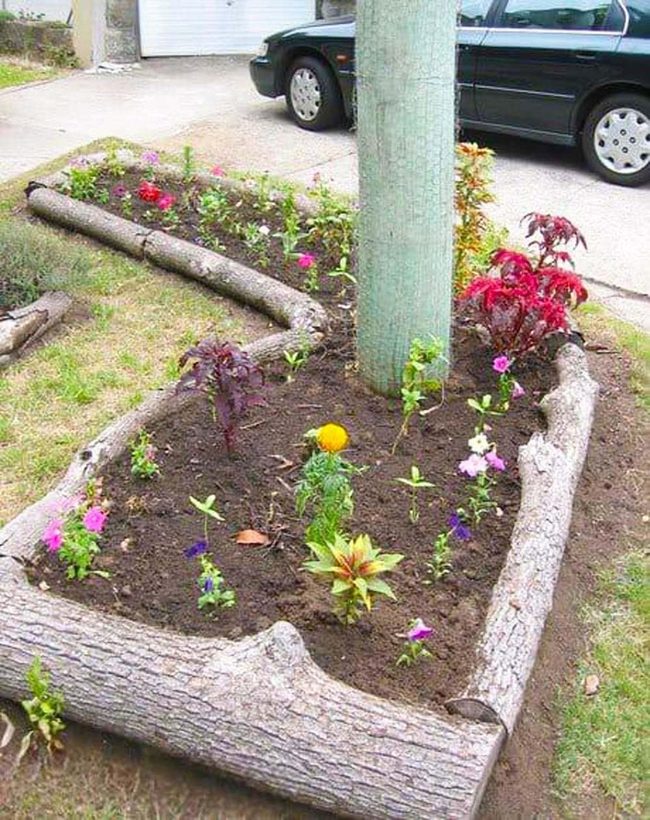 Natural Wood Garden Borders