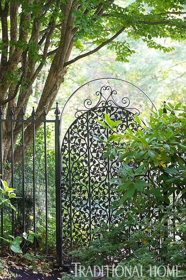 Black Iron Gate Among Green