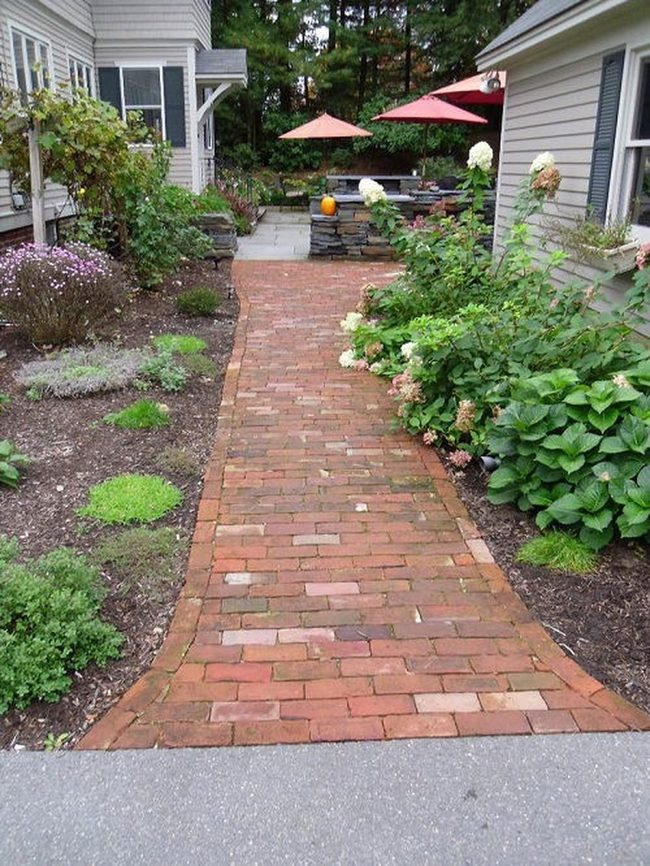 Red Clay Pathways Define Garden Structure