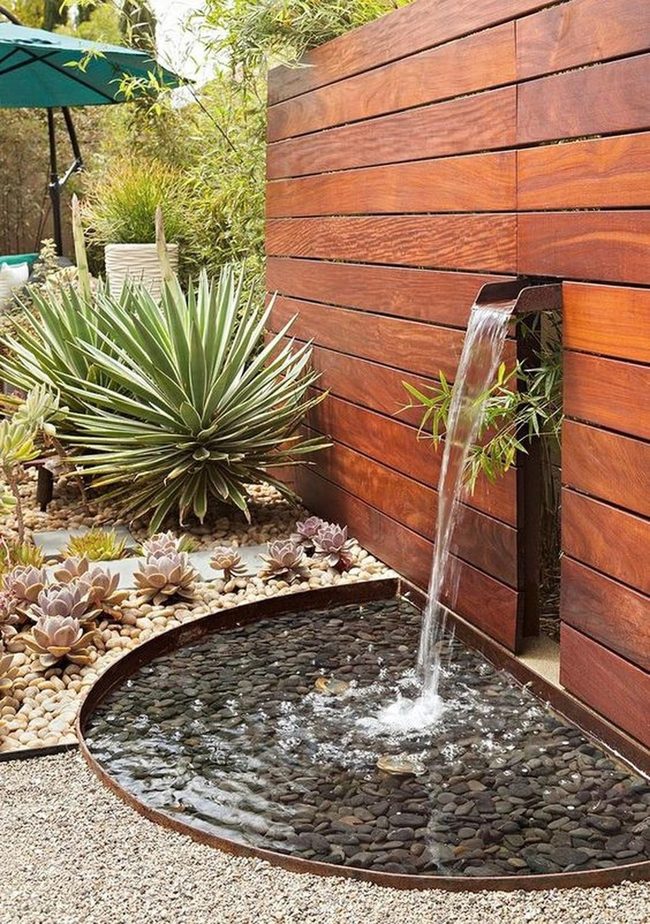 Dark Wood Water Garden Oasis