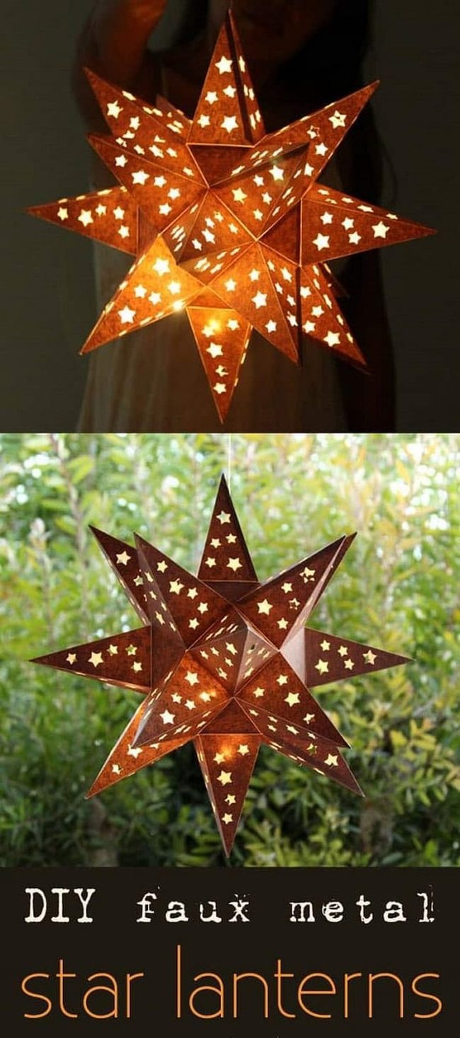 Golden Star Lanterns Diy Paper