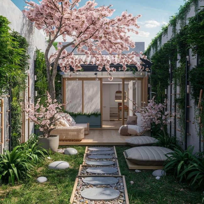 Flowered Seating Garden In Bloom