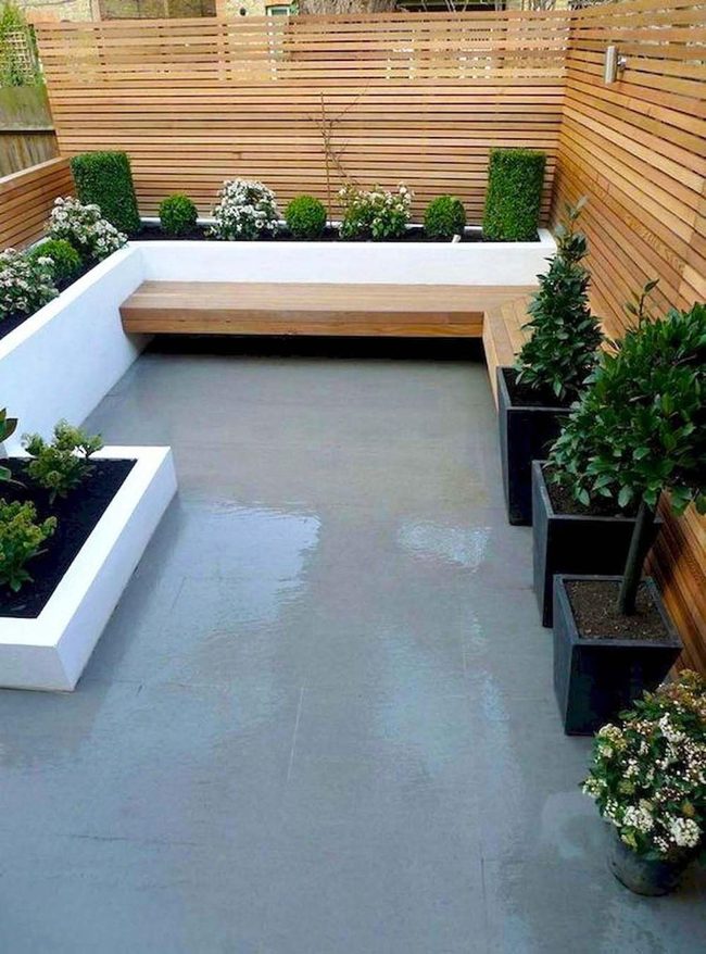 White Blooms, Minimalist Garden Design