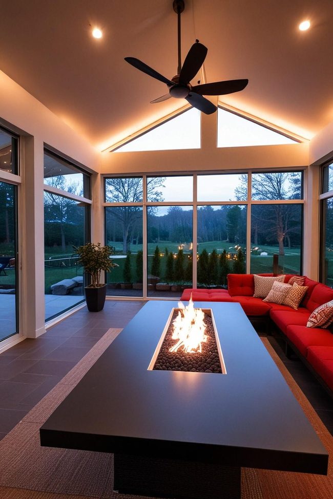 Steel Firepit Geometric Centerpiece