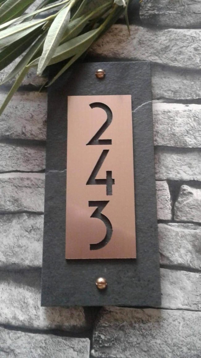 Slate And Metal House Numbers