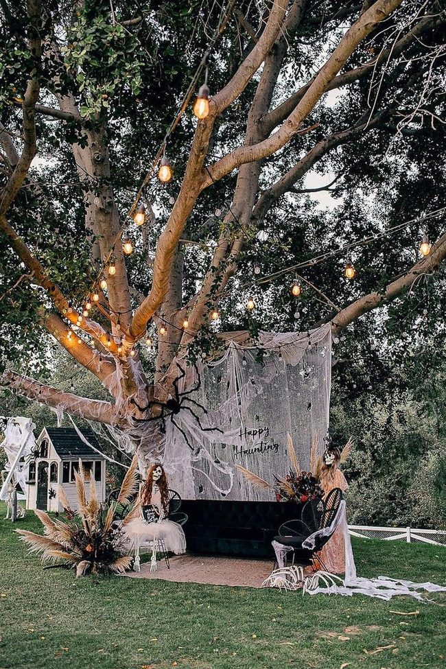 Black Couches Meet Haunting Elegance