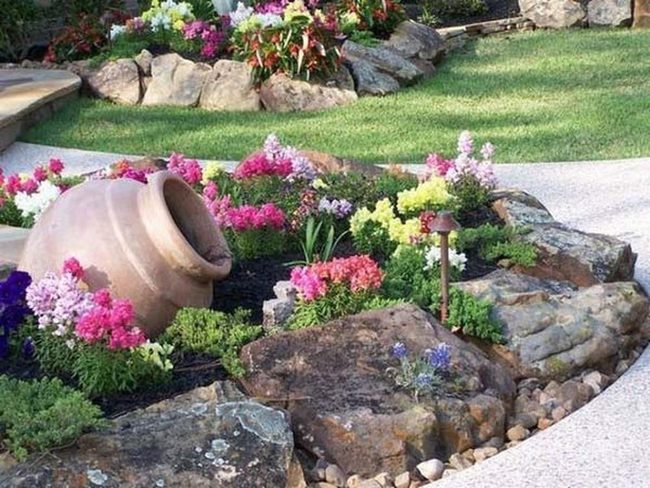 Large Rocks Frame Garden Boundaries