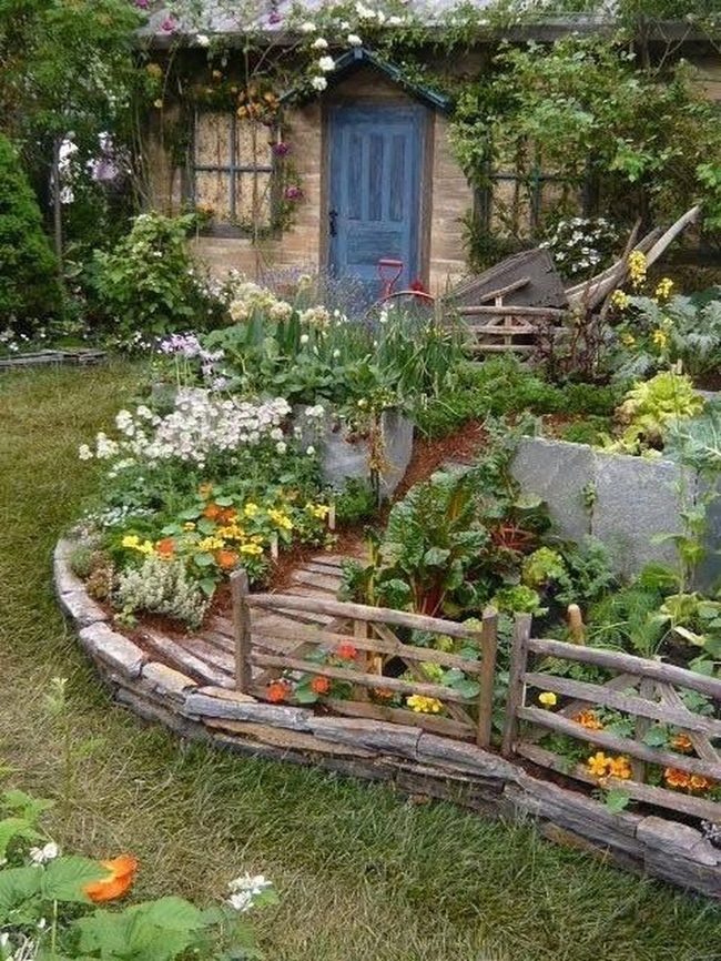 Lavender, Roses, And Stone Pathways