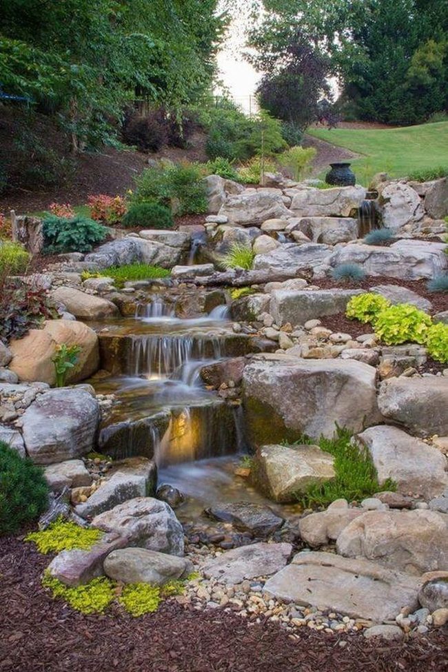 Green Rock Waterfall Garden