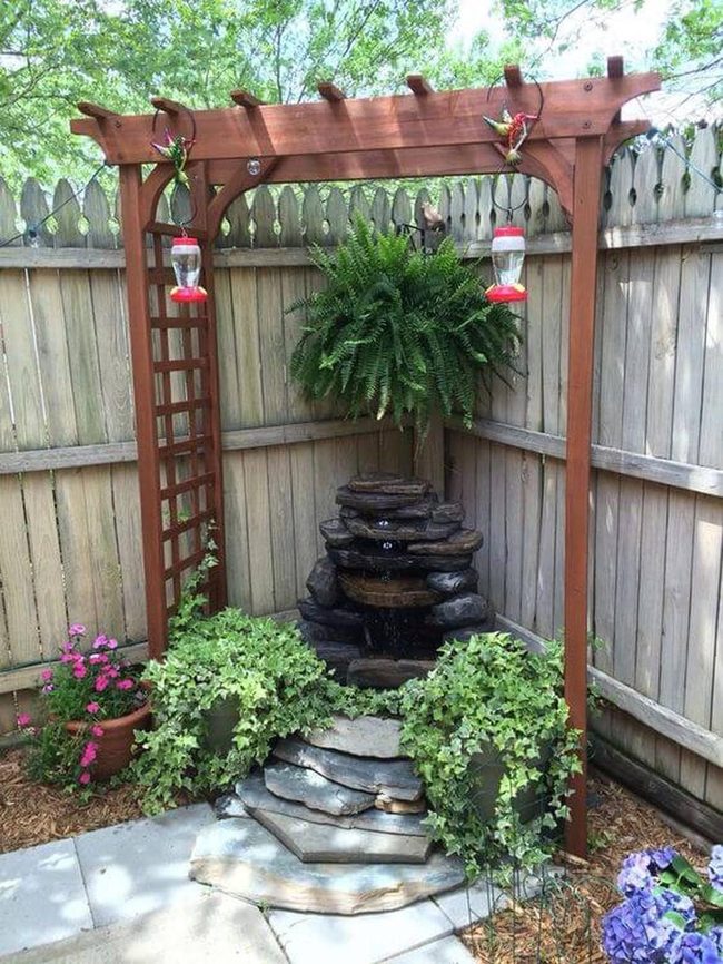 Vine-Covered Wooden Arbor Garden