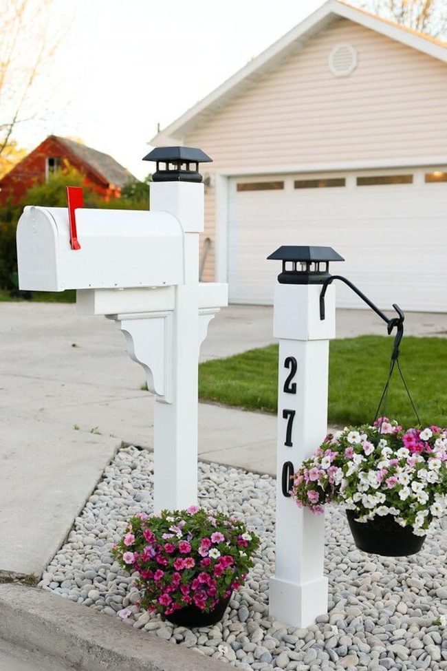 White Nautical Mailbox Coastal Sophistication