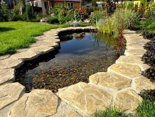 Stone Pathway By Backyard Water