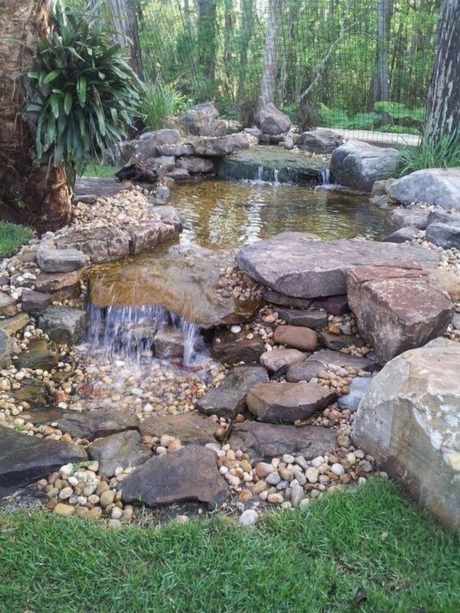 Cascading Water Over Natural Stone