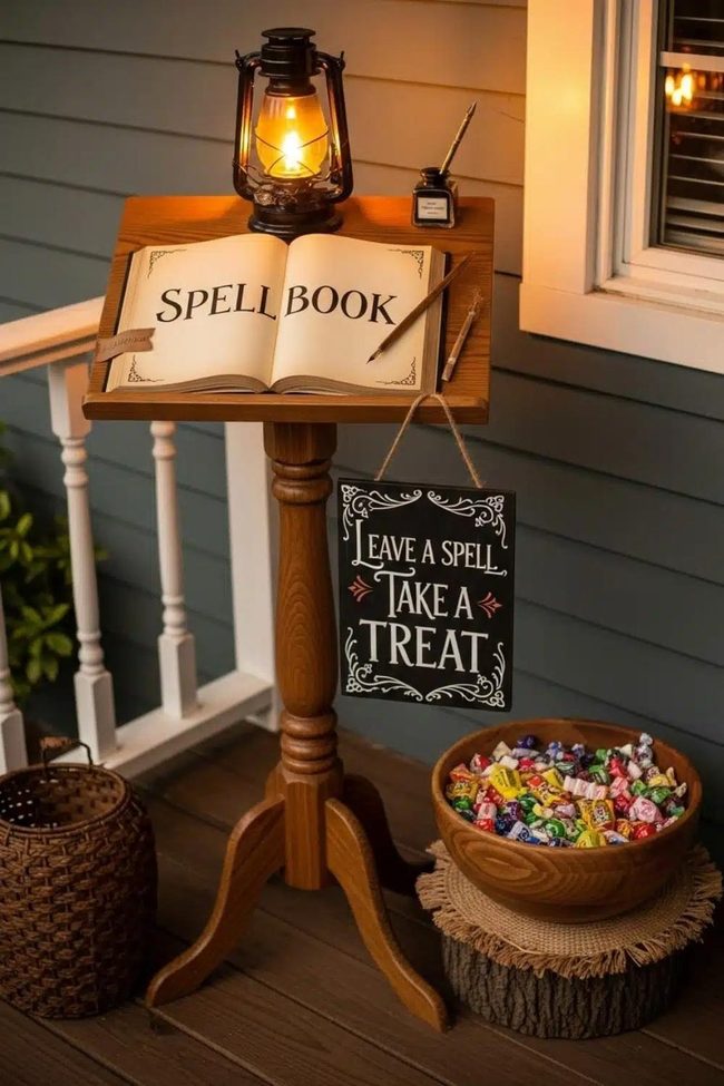 Wooden Lectern Spell Book Station