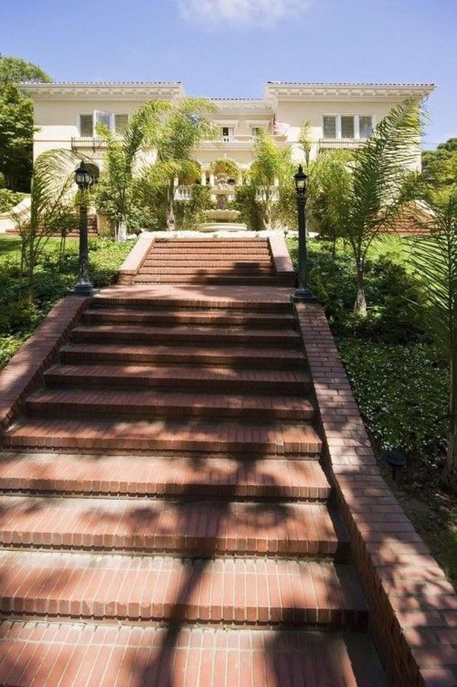 Brick Paths Through Mediterranean Palms