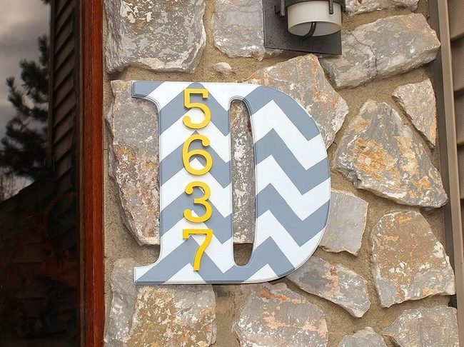 Painted Stone Address Markers