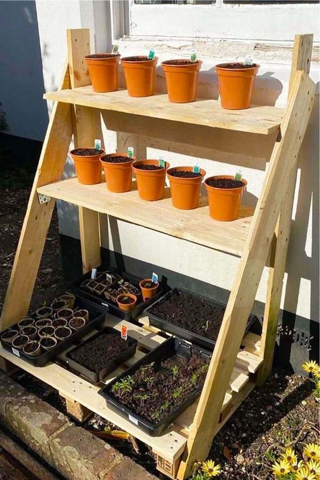 A-Frame Seedling Shelves