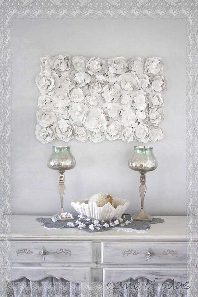 Handmade Plaster Wall Roses