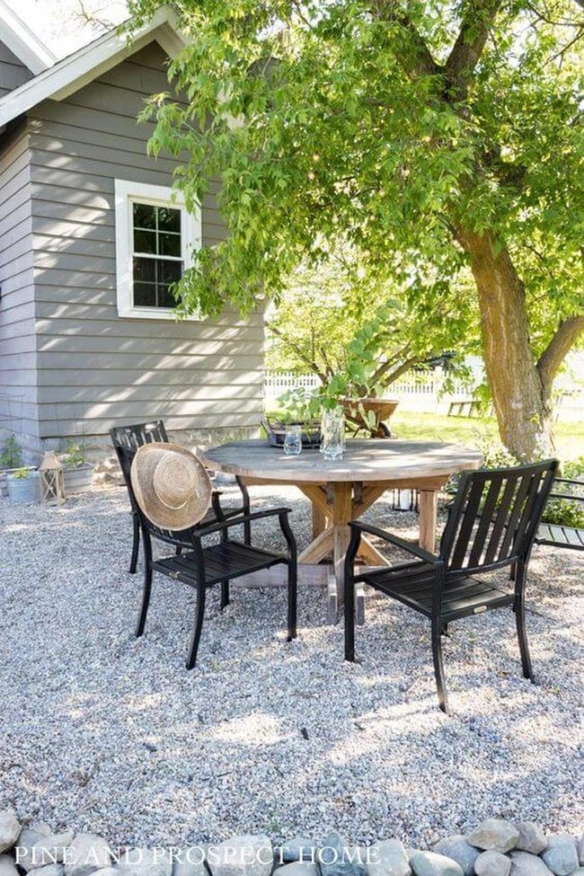 Gravel Patio Casual Gathering Space