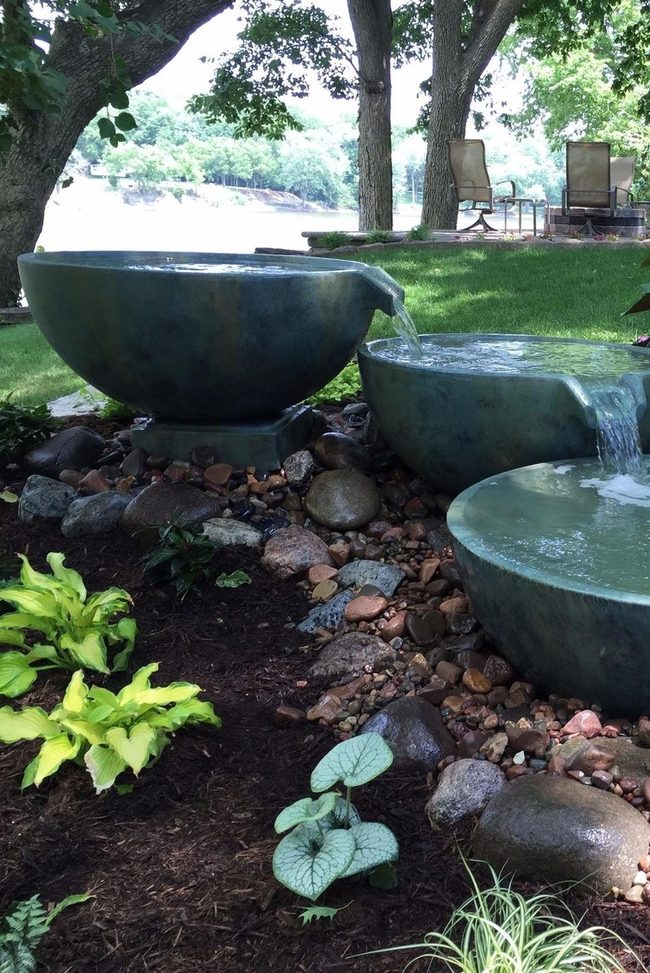 Cascading Water Bowls For Garden Focal Points