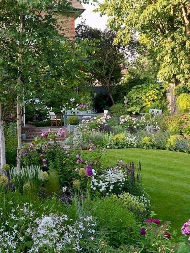 Layered Flowers Frame Garden Pathways