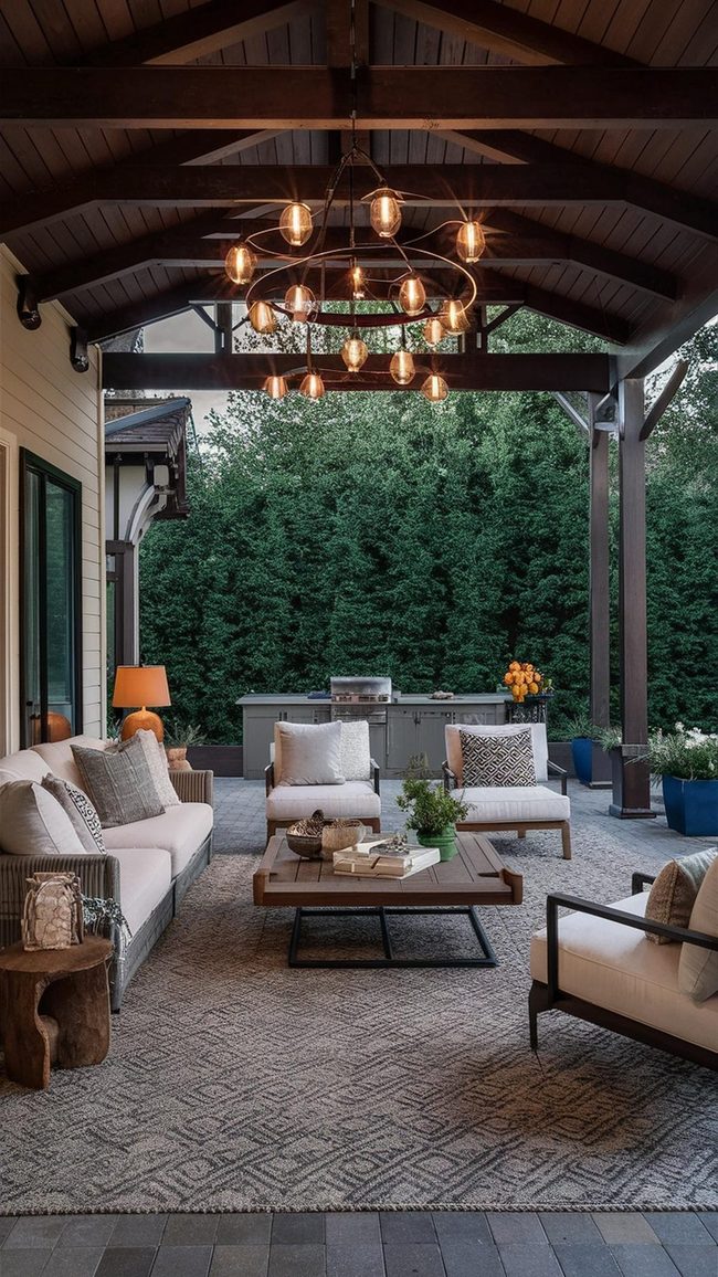 Flowing Fabric Terrace Privacy Panels