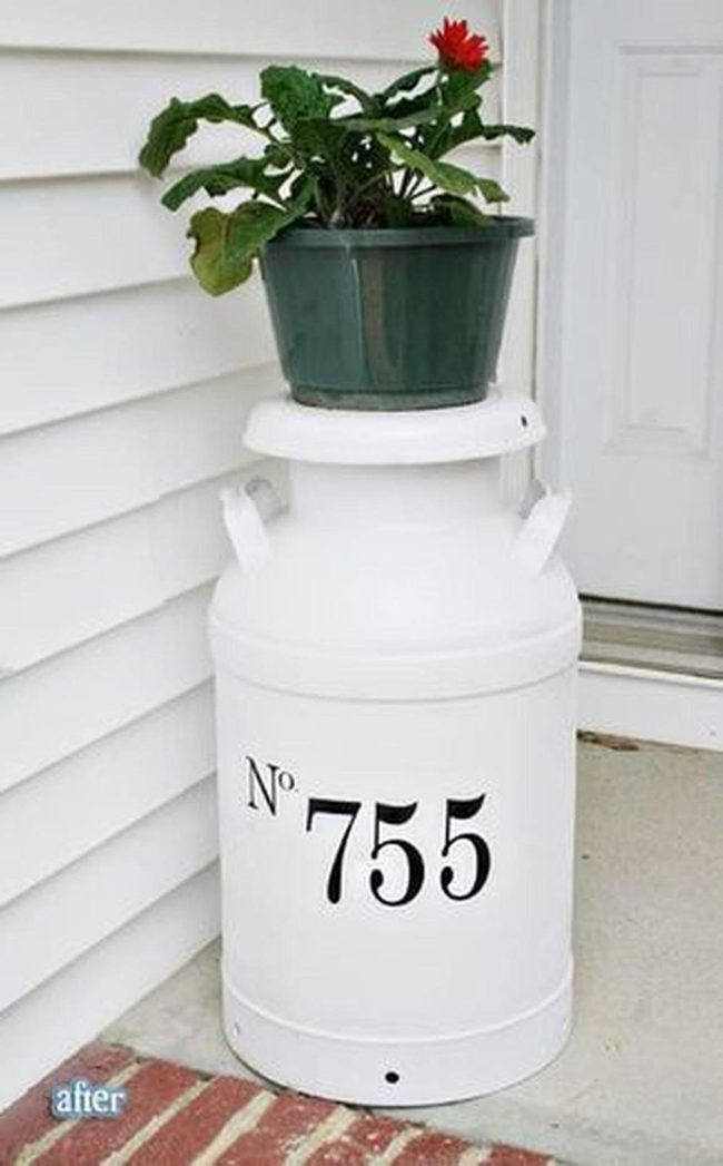 Vintage Milk Cans Bold Numbers