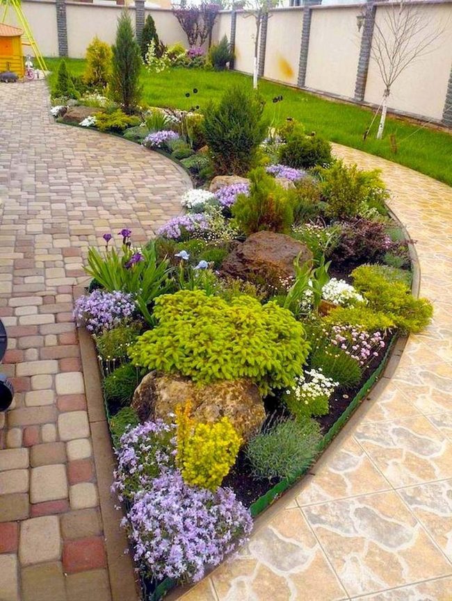 Curved Pathways Through Living Green