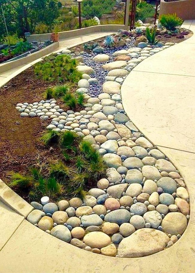 Pebble Mosaic Water Management Garden
