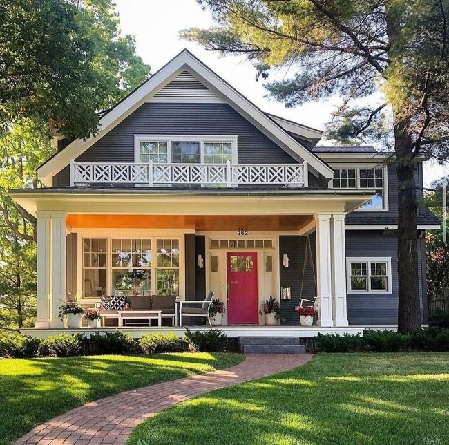 Gray Modern Home Pink Door Oasis
