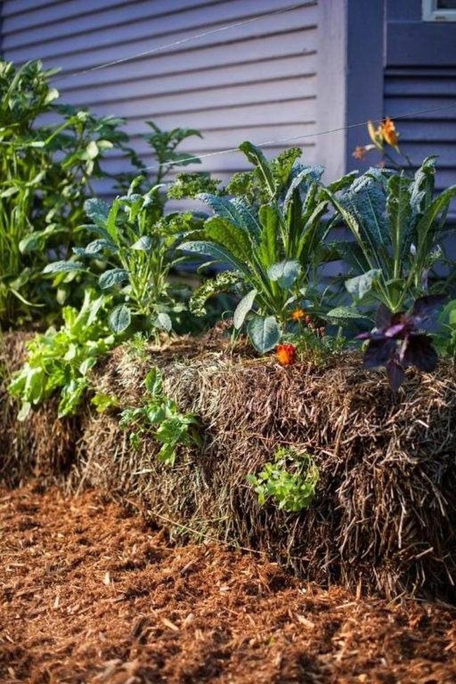 Stacked Straw Elevated Gardening