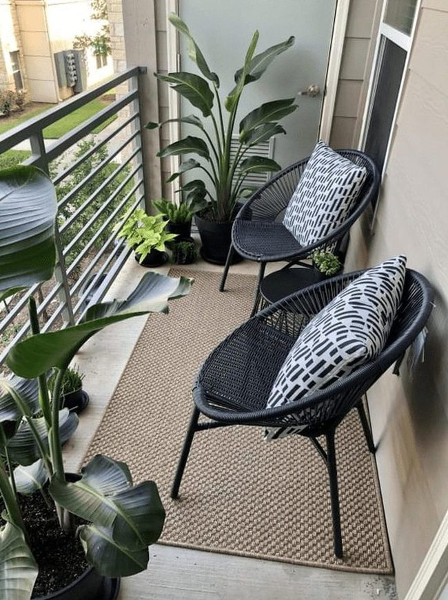 Green Sanctuary With Black Seating