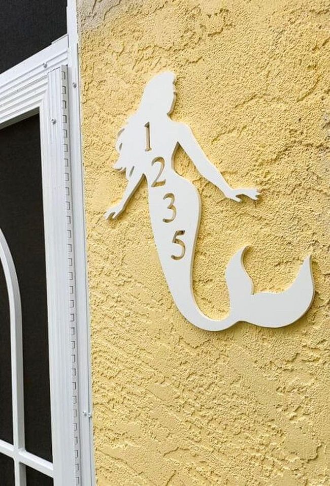 Mermaid Silhouette House Number