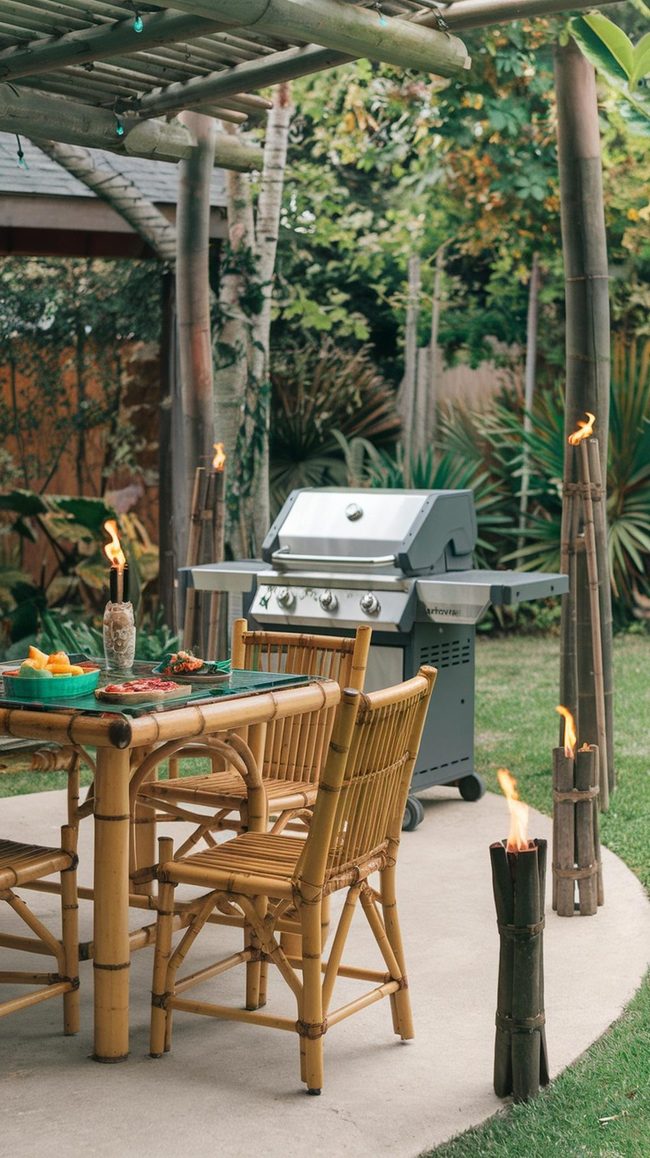 Bamboo and Torches Backyard Oasis