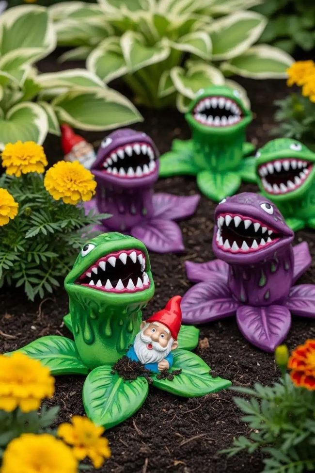 Purple And Green Man-Eating Plants