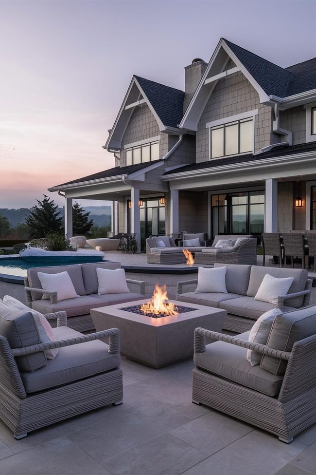 Driftwood And Rope Patio Blue