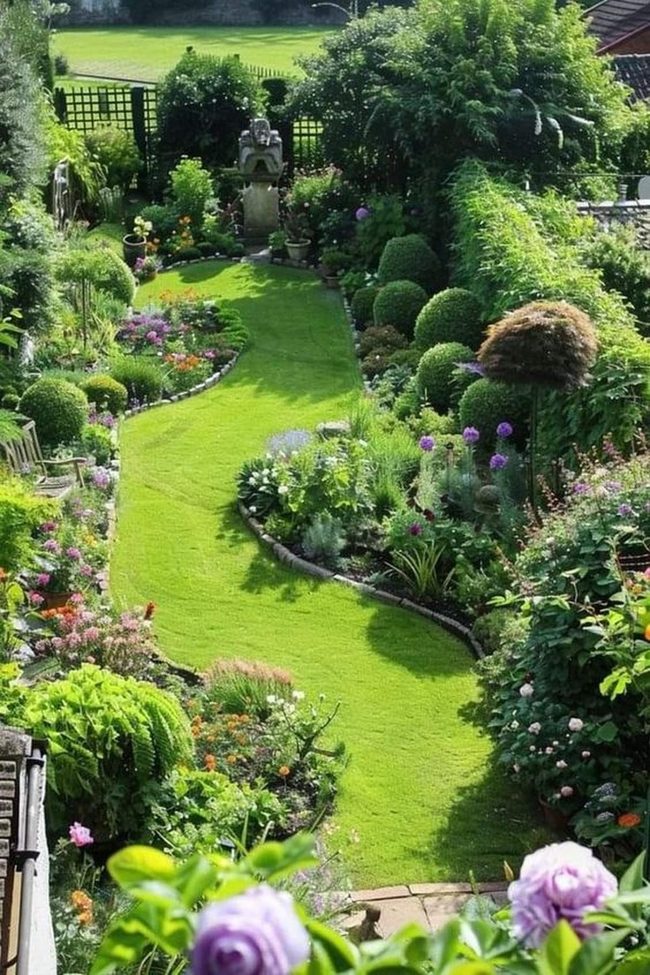 Flower Waves Through Emerald Garden Walls