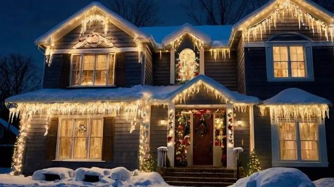 Crystalline Icicle Glow Roofline