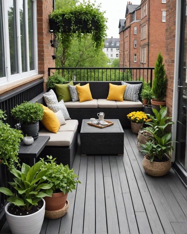 Balcony Green Retreat with Soft Seating